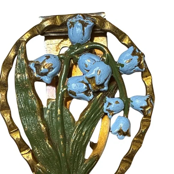 Vintage Lily of the Valley Dress Clip - Picture 2 of 4